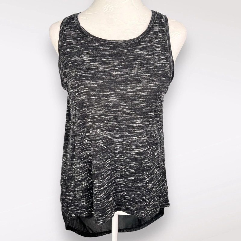 BCBG MaxAzria Racerback Tank Top Mixed Media Black Small 1