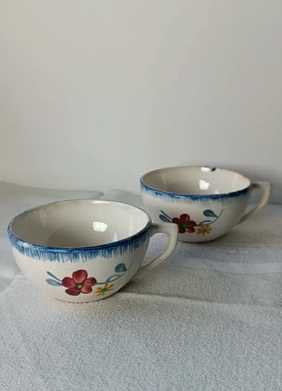 Lot de deux tasses anciennes, Digoin, peintes à la main, marca: Digoin, estado: Muy bueno, 11,00 €, 12,25 € Protección al comprador incluida
