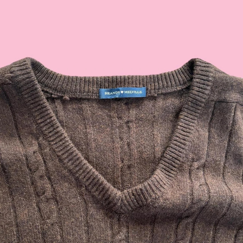 brandy melville brown knit sweater 2