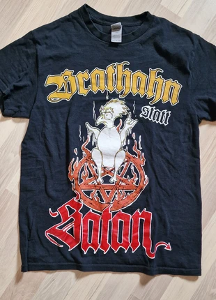 Brathahn statt Satan T-Shirt Metal Rock Goth Funny, merk: Gildan, staat: Heel goed, maat: S, € 5,00, € 5,95 inclusief Kopersbescherming
