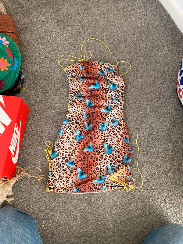 Butterfly leopard 2025 print dress