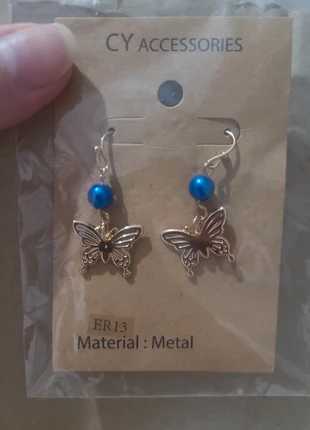 Boucles d oreilles papillon en métal , brand: cy accessories, condition: Very good, €2.50, €3.33 includes Buyer Protection