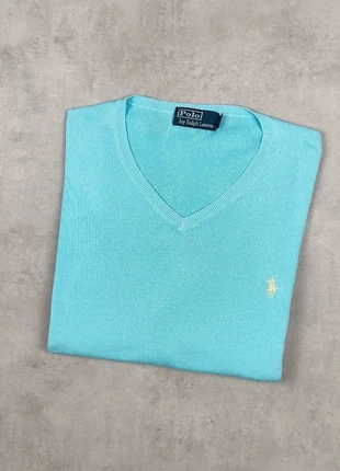 Sweat / Pull a coll V Ralph Lauren bleu ciel - Taille M, brand: Ralph Lauren, condition: Very good, size: M, €30.00, €32.20 includes Buyer Protection