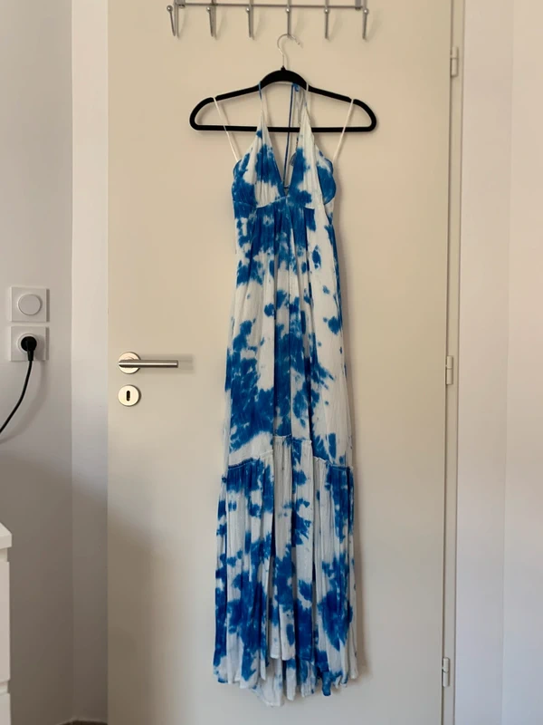 Robe dos nus blanche et bleu Goa taille L - photo numéro 11