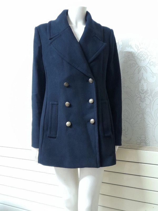 Mercer Madison Navy Wool Blend Double Breasted Coat Size 1