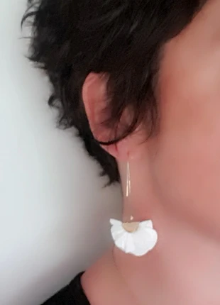 Boucles d'oreilles pendantes avec pampilles fleurs en tissu, estado: Muy bueno, 6,00 €, 7,00 € Protección al comprador Pro incluida