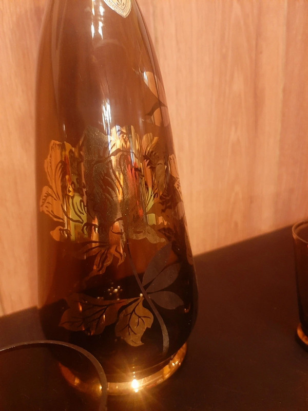 Service alcool bouteille et verre cristal Bohème - Ressourcerie Histoires  Sans Fin