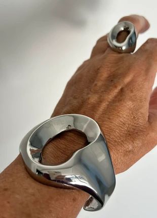 💫 Bracelet Design Sculptural Argenté – Style Moderne & Élégant 💫, brand: FANTAISY, condition: Very good, €69.00, €73.15 includes Buyer Protection