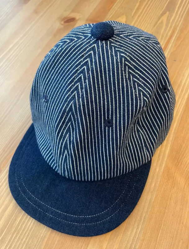 MUJI Kids Causal Hat Caps for School or Sports - Blue Striped 52cm  1