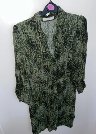 Robe chemise Mango motif serpent kaki, marque: Mango, état: Neuf sans étiquette, taille: M / 38 / 10, 5,00 €, 5,95 € Protection acheteurs incluse