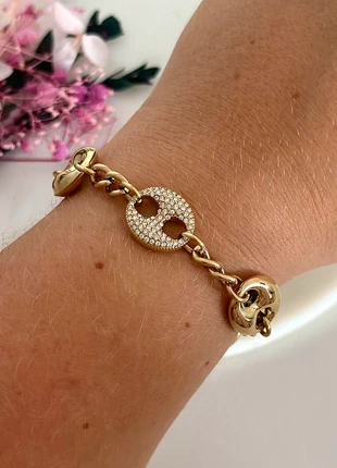 Bracelet doré grains de cafés et strass - Acier Inoxydable, marke: Boutique Parisienne, zustand: Sehr gut, 25,00 €, 26,95 € beinhaltet Vinted-Käuferschutz Pro