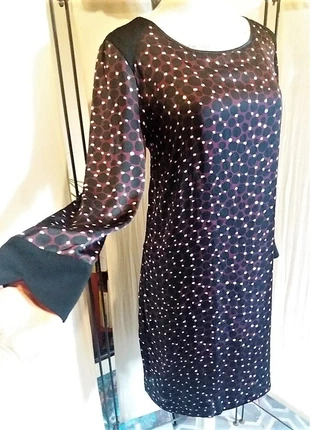 Robe droite satinée à pois T42, brand: Rivières De Lune, condition: Very good, size: XL / 42 / 14, €10.00, €11.20 includes Buyer Protection