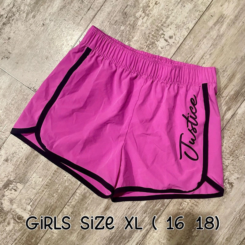 Justice Girls Logo Active Swim Woven Board Shorts XL 16 18