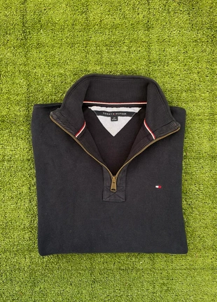 Pull 1/4 half zip col camionneur Tommy Hilfiger bleu marine logo brodé taille S homme, brand: Tommy Hilfiger, condizioni: Ottime, taglia: S, €34.50, €36.93 include la Protezione acquisti