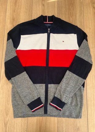 Pull full zip tommy Hilfiger cardigan gilet sweat gris marine rouge blanc taille L, marque: Tommy Hilfiger, état: Très bon état, taille: L, 29,00 €, 31,15 € Protection acheteurs incluse