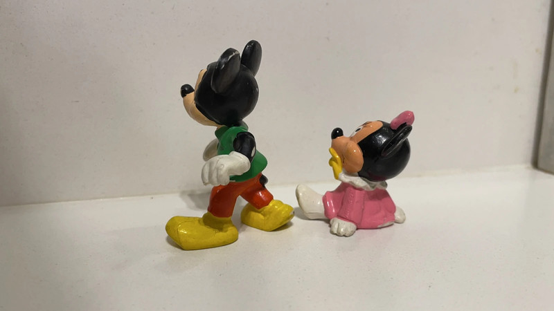 Walt Disney poppetje action figures vintage Mickey Mouse en baby Minnie ...