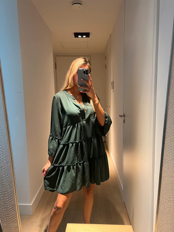 Donker groene jurk one size