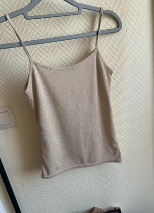 Top brillant crème dore, marque: Exquiss's, état: Neuf sans étiquette, taille: XXS / 32 / 4, 9,55 €, 10,73 € Protection acheteurs incluse