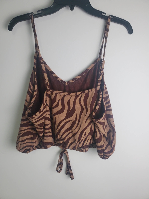 BP Brown Zebra Print Crop Top Size XL 5