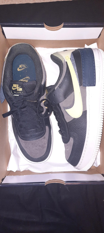 Nike Air Force 1 Shadow Black Brown Yellow