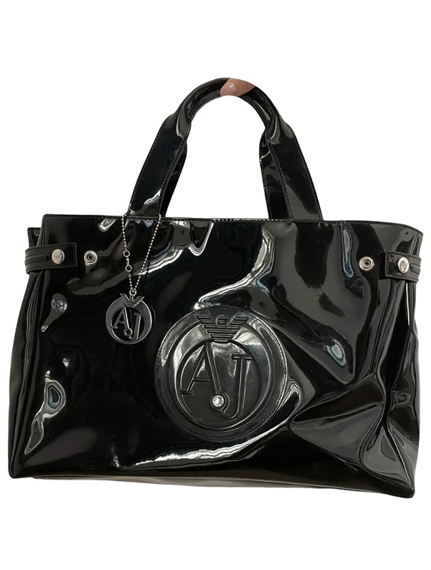 Black patent discount armani bag