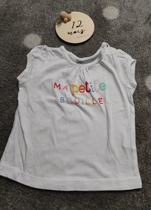 T-shirt manches courtes mots d'enfants 12 mois , marca: Mots d'enfants, estado: Muito bom, tamanho: 9-12 meses / 74 cm, €1.50, €2.28 inclui Proteção do Comprador