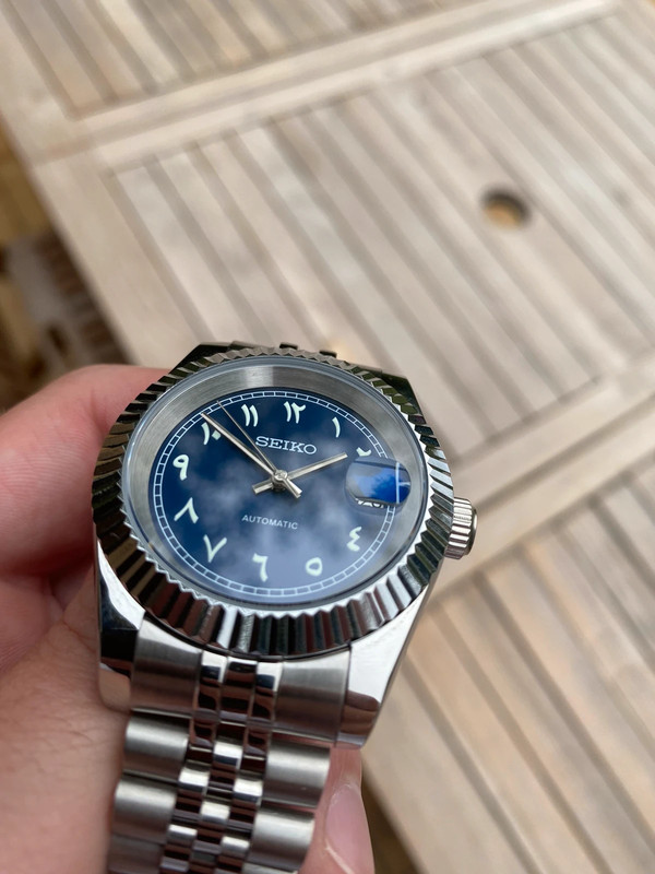 Seiko mod Arabic dial blue bleu fonction date faite par moi Vinted