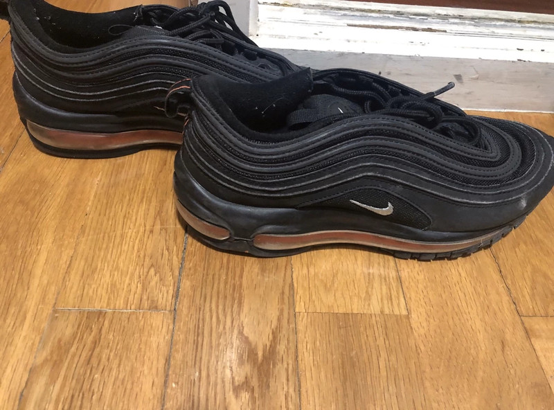 Nike air max 97 preto hot sale e laranja