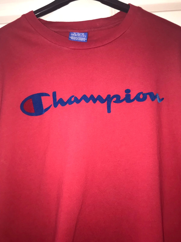 Champion red long sleeve sales