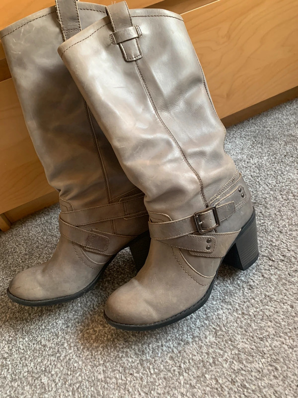 Grey calf clearance length boots