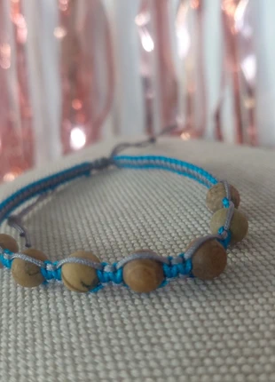 Bracelet macramé perles en pierre de jaspe brun naturel, marque: Fait Main, état: Neuf sans étiquette, 4,00 €, 4,90 € Protection acheteurs incluse