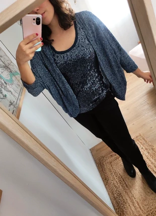 Chaqueta fina azul jaspeada, marque: Forever 21, état: Très bon état, taille: S / 36 / 8, 5,00 €, 5,95 € Protection acheteurs incluse