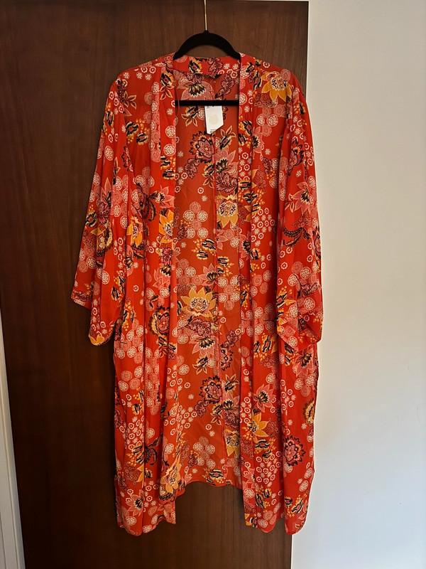 Red Printed Long Kimono | Vinted