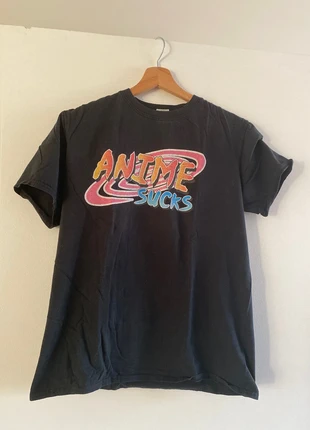 T-shit noir Anime Sucks, brand: Gildan, condition: Good, size: M, €5.00, €5.95 includes Buyer Protection
