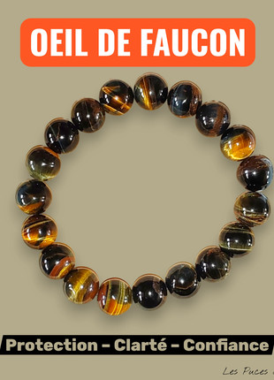 Bracelet boule, 10mm oeil de faucon, état: Neuf avec étiquette, 8,00 €, 9,10 € Protection acheteurs (Pro) incluse