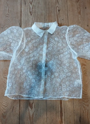 Chemise manches bouffantes motif marguerite, brand: Pull & Bear, condition: Very good, size: S / 36 / 8, €2.00, €2.80 includes Buyer Protection