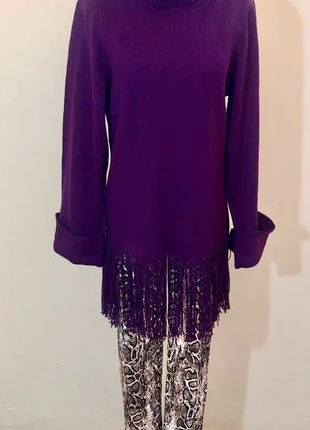 Suéter punto flecos Morado , marque: Mango, état: Neuf sans étiquette, taille: XL / 42 / 14, 35,00 €, 37,45 € Protection acheteurs incluse