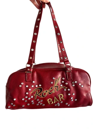 Sac à main baguette Roccobarocco similicuir rouge clouté strass Rock vintage y2k 2000s 90s, brand: Vintage Dressing, condition: Good, €29.99, €32.19 includes Buyer Protection Pro