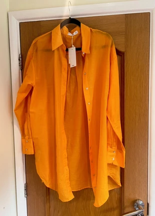 Mango orange oversized cotton shirt small bnwt, brand: Mango, condition: New with tags, size: M / 10, £34.00, £36.40 includes Buyer Protection