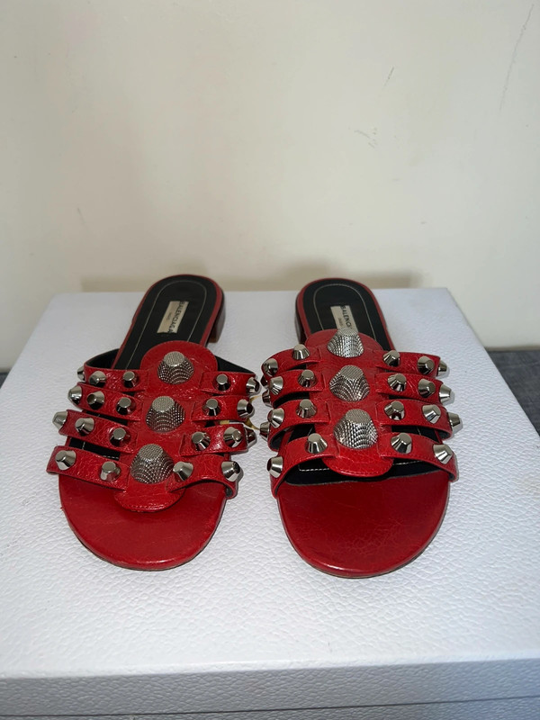 red balenciaga sandals -