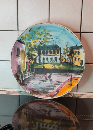 Assiette décorative peinte à la main "Made in Italy" scène de rue, marque: Collection, état: Satisfaisant, 12,00 €, 13,30 € Protection acheteurs incluse