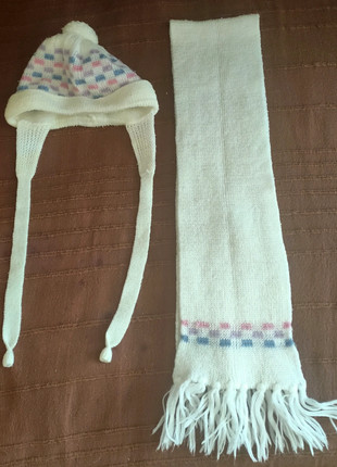 Bonnet+écharpe en laine bébé 