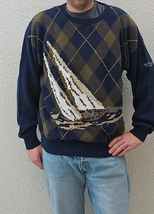 Tricot pull nautica taille L homme à motif vintage 80 90 oversize, brand: Nautica, condition: Very good, size: L, €35.00, €37.45 includes Buyer Protection