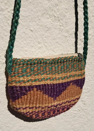 Petit sac besace bohème paille multicolore longue bandoulière vintage 90's , brand: Vintage, condition: Very good, €22.00, €23.80 includes Buyer Protection