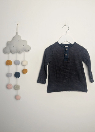 Baby & Kleinkinder Longsleeve | Henley Stil, Steifen | H&M | 86 | Marine & Braun, brand: H&M, condizioni: Ottime, taglia: 18-24 mesi / 86 cm, €1.20, €1.96 include la Protezione acquisti