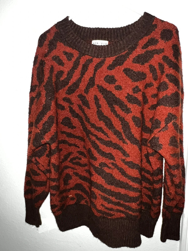 ava viv tiger print sweater plus size 2x super cute 1