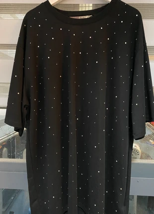 Černá košile s krátkým rukávem a výstřihem do V s krajkou na zádech, condition: Very good, size: XL, €7.61, €8.69 includes Buyer Protection