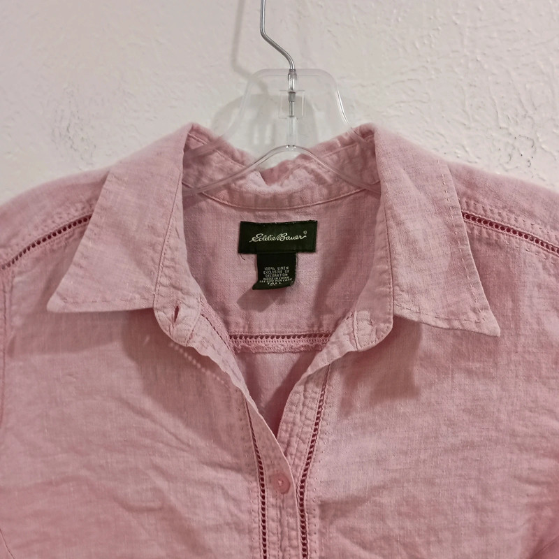 Eddie Bauer Pink Sleeveless Linen Blouse 2