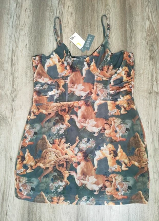 🎨 Primark Renaissance Print Mesh Dress – Size L (New with Tags) 🎨, marca: Primark, estado: Nuevo con etiquetas, tamaño: L / 40 / 12, 10,00 €, 10,50 € Protección al comprador incluida