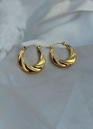 Twisted Gold Hoop Earrings, condition: New without tags, £8.50, £9.63 includes Buyer Protection Pro